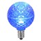 0.38 watt G40 Faceted LED Blue Bulb with E12 Nickel Base